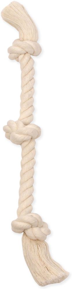 Lg 25" 100% Cotton White 3 Knot Rope Tug