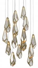 Currey 9000-0705 - Glace Mirror 15-Light Round Multi-Drop Pendant