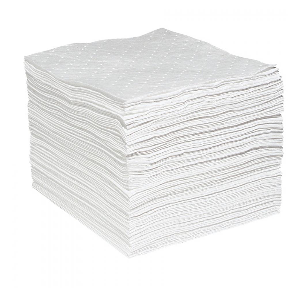 SPILL PADS, OIL ONLY, (WHL100), WHITE POLYPROPYLENE, HD, 15" X 19" (100 PADS/BAL