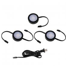 WAC Integrator Tier 1 HR-AC73-CS-BK - Puck Light Kit- 2 Double Wire Lights, 1 Single Wire Lights, and Cord