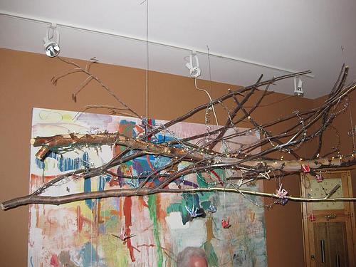 Sticks and String Chandelier