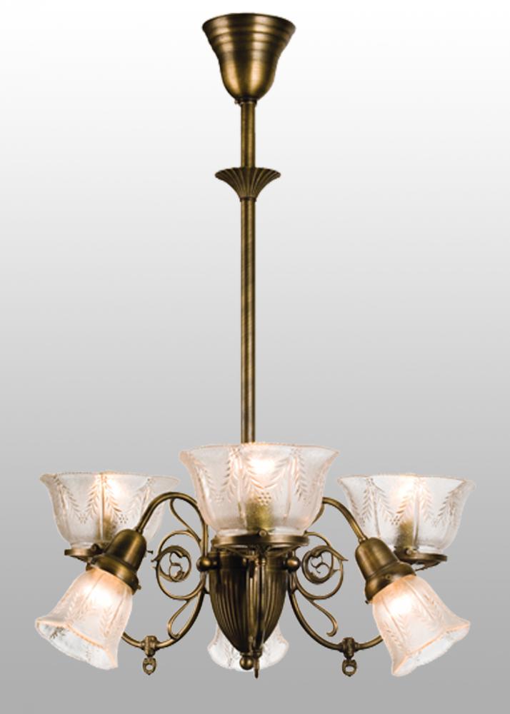 26" Wide Revival Gas & Electric 6 Light Chandelier