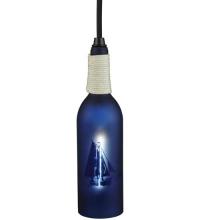 Meyda White 124412 - 3"W Coastal Collection Sailboat Wine Bottle Mini Pendant