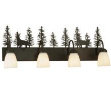 Meyda White 126280 - 33"W Deer through the Trees 4 LT Vanity Light