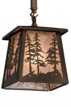 Meyda White 182076 - 7"Sq Tall Pines Mini Pendant