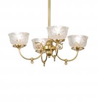 Meyda White 241993 - 27" Wide Revival Gas & Electric 4 Light Chandelier